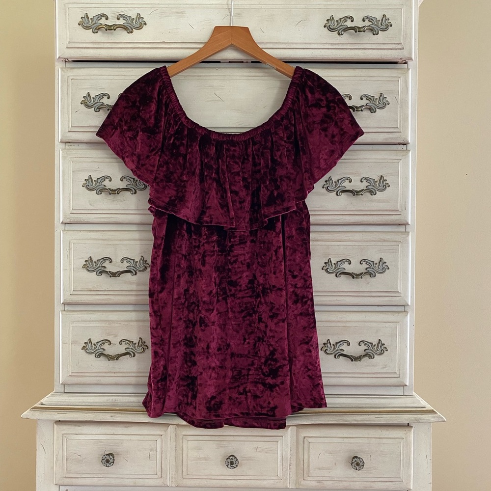 Vici Velvet Ruffle Top